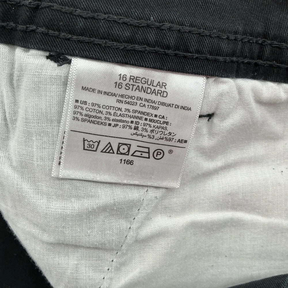 Old Navy Bootcut Khaki Pants Womens 16 Regular Black Mid Rise Stretch Workwear